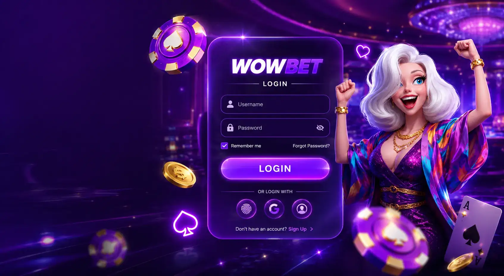 تسجيل الدخول إلى WowBet